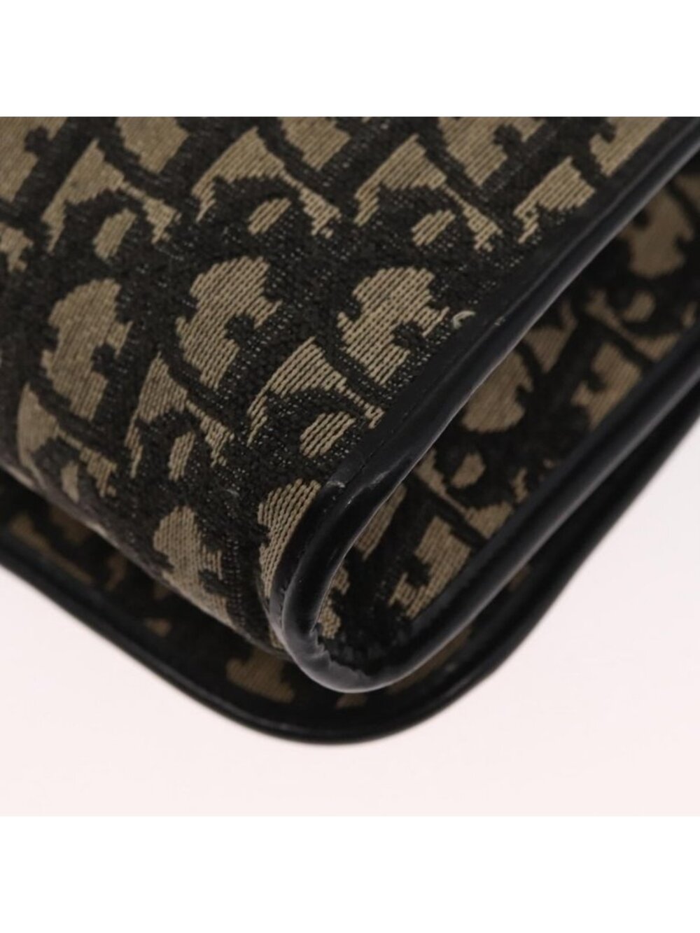 Authentic Christian Dior Trotter Canvas Shoulder Bag Black Gold - Picture 8 of 16